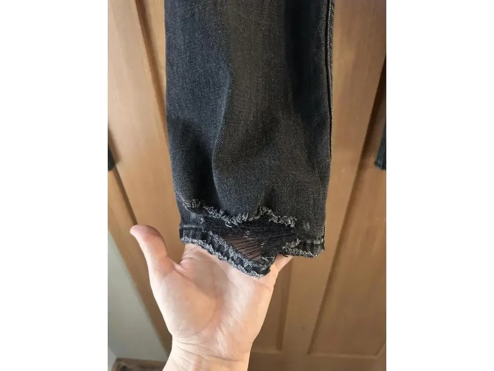 Abercrombie & Fitch Ankle Straight Ultra High Rise Curve Jeans Black Women 27/4R - Picture 5 of 14